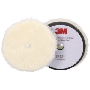3M™ Perfect-It™ Polierträger mit Polierfell für Exzenterpoliermaschine, medium, Weiß, 130 mm (5 in), 34121
